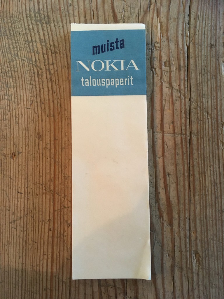 Muistiinpano lappuja, Nokia talouspaperi