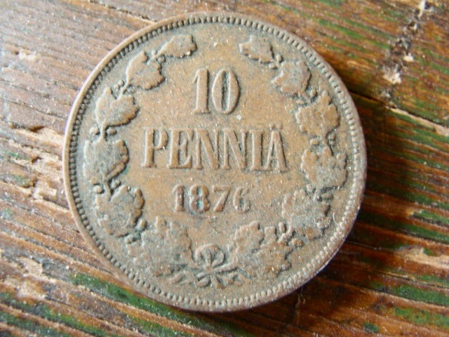 Kolikot. 10 penniä 1876